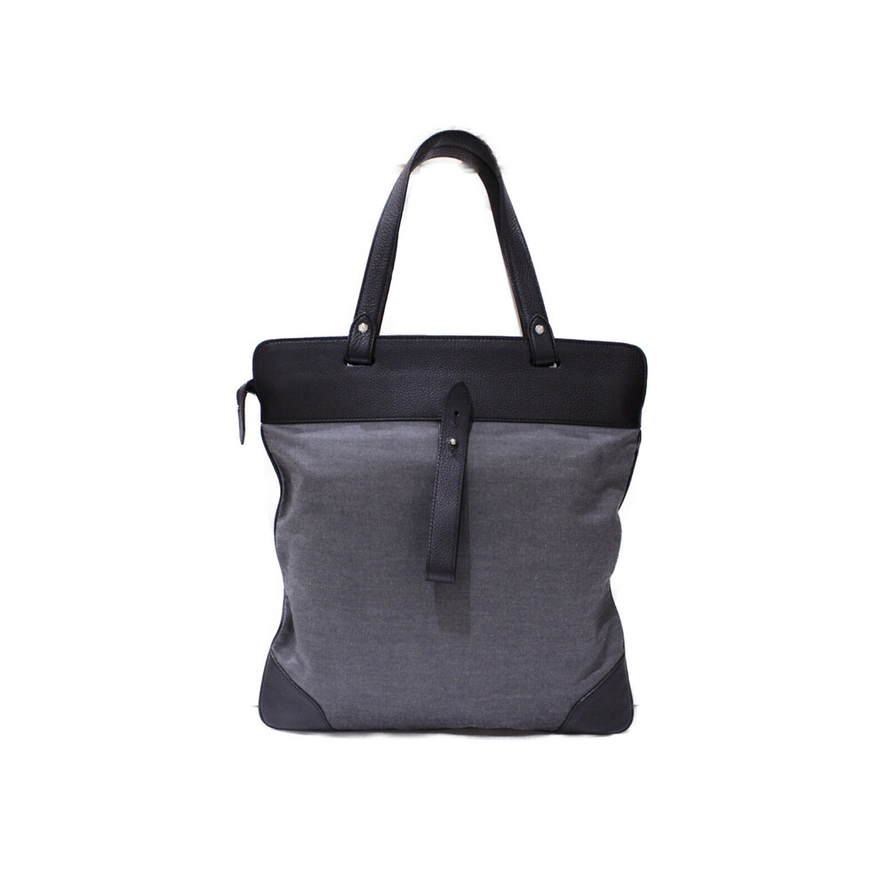 Burberry Leather Black Tote Bag Gray Prorsum Canvas